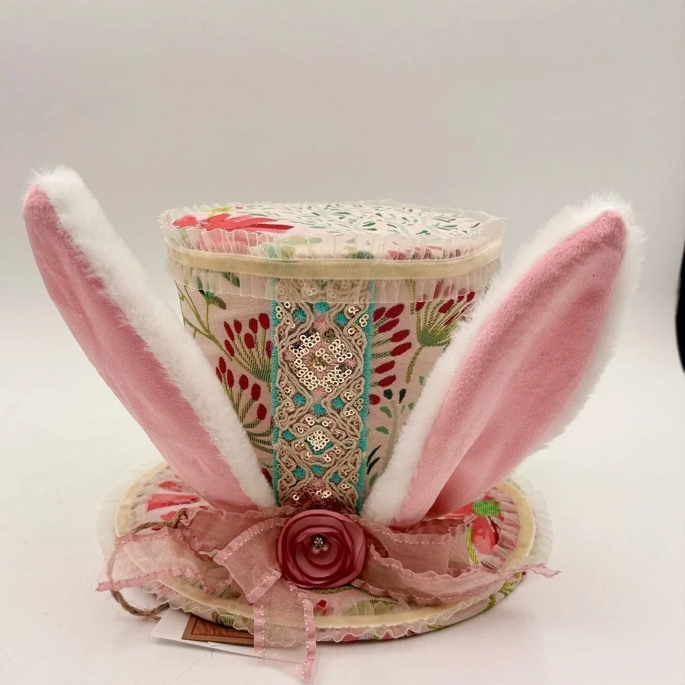 Begonia Market Tapestry Victorian Bunny Tophat‎ Mad Hatter EASTER Decor
